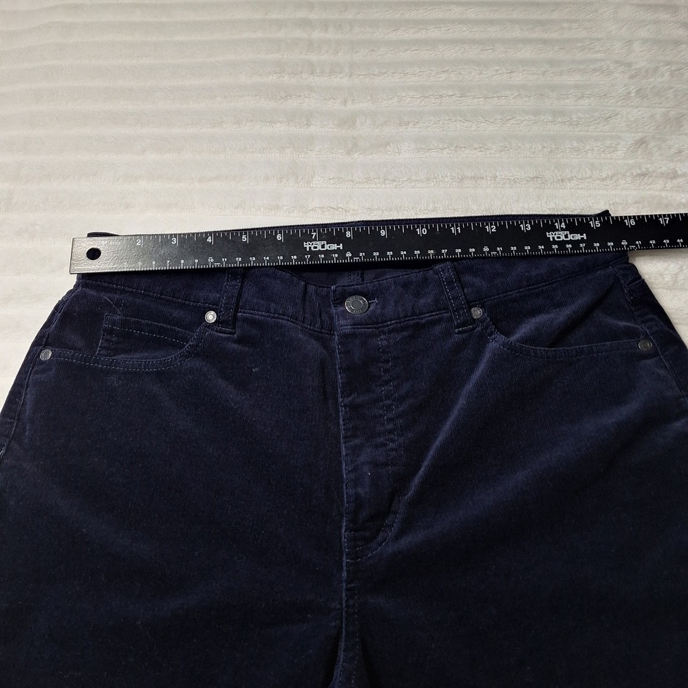 Talbots High Waisted St. Leg Curvy Corduroy Pants Womens 10P Navy - Picture 5 of 9